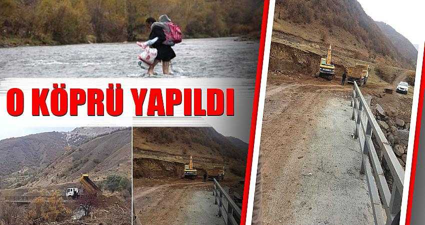 O köprü yapıldı