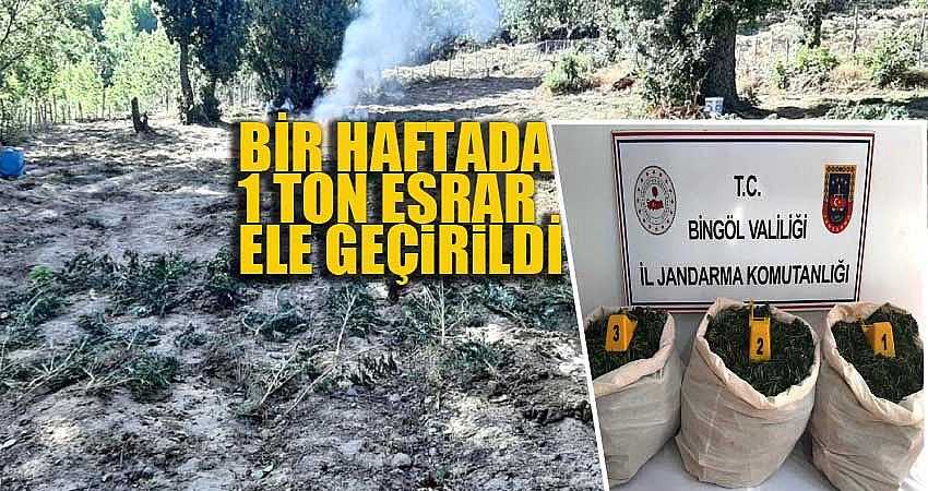 BİR HAFTADA 1 TON ESRAR ELE GEÇİRİLDİ